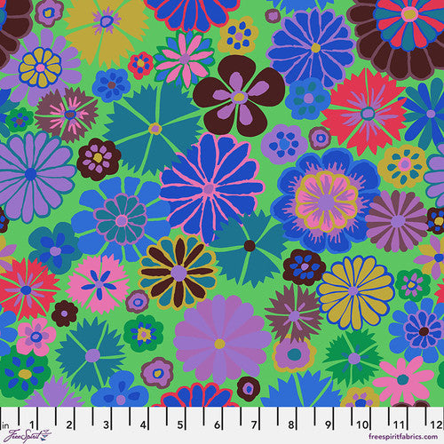 Free Spirit Kaffe Fassett 2024 By The 1/2 Yard Folk Flower - Blue