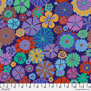 Free Spirit Kaffe Fassett 2024 By The 1/2 Yard Folk Flower - Purple