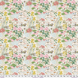 Water Garden by Sanderson by the 1/2 yard Crane & Frog - Ivory
