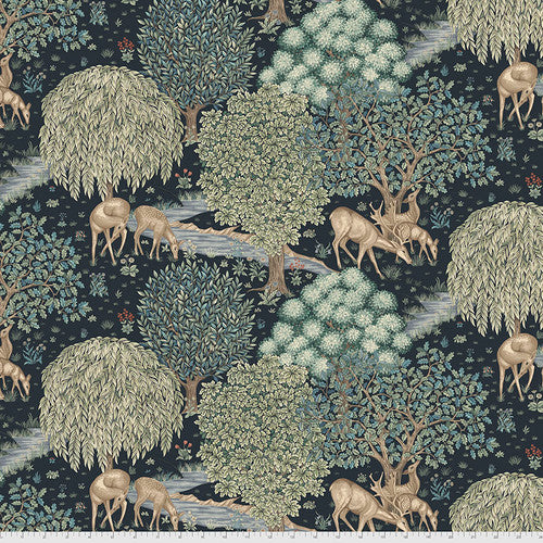 Free Spirit William Morris Fabric By The 1/2 Yard The Brook - Indigo || Morris & Co.