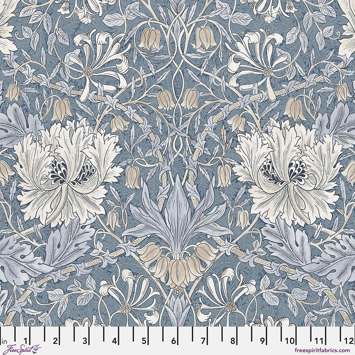 SM Honeysuckle & Tulip - Indigo Cotton Lawn