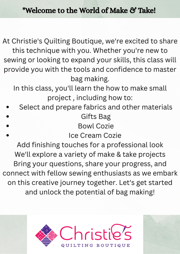Welcome To The World Of Make & Take 2-7 PM June 25th $50 Plus Materials