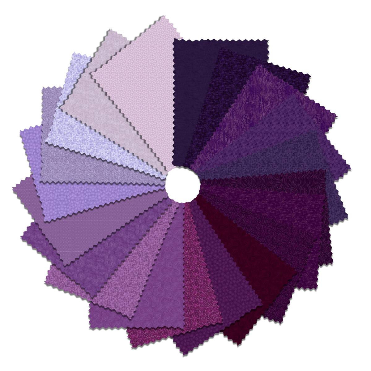 5" Charm Pack 42 Squares Purple Rain