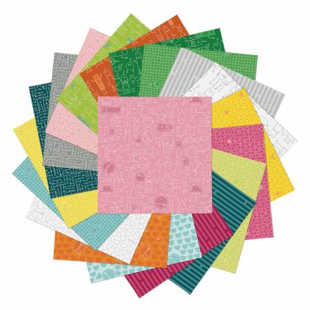 10" Charm Pack 42 Squares Robo Boogie