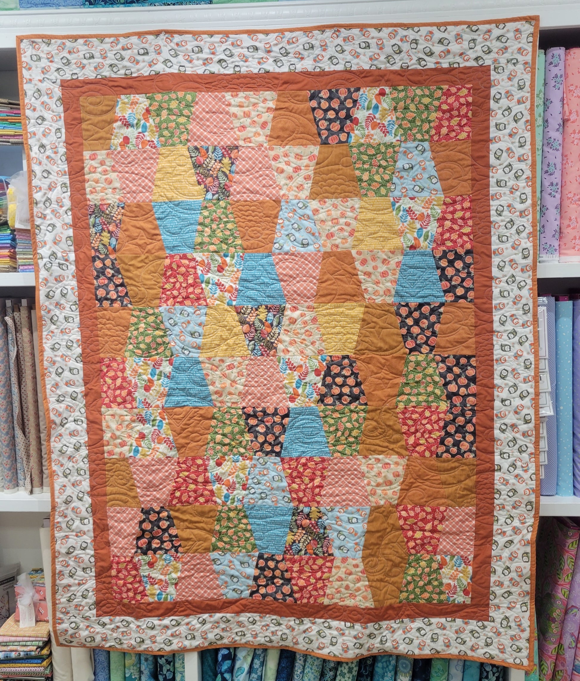 CHERRY GUIDRY Hello Pumpkin Kit 56x72” Pre Cut Tumbler Blocks