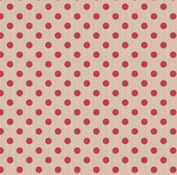 Pre Order Ships In June Tilda Creating Memories By The 1/2 Yard Woven- Polkadot Red
