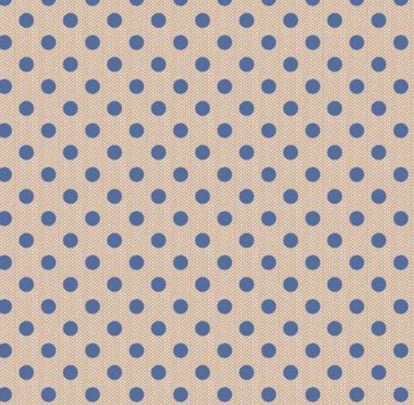 Pre Order Ships In June Tilda Creating Memories By The 1/2 Yard Woven- Polkadot Blue
