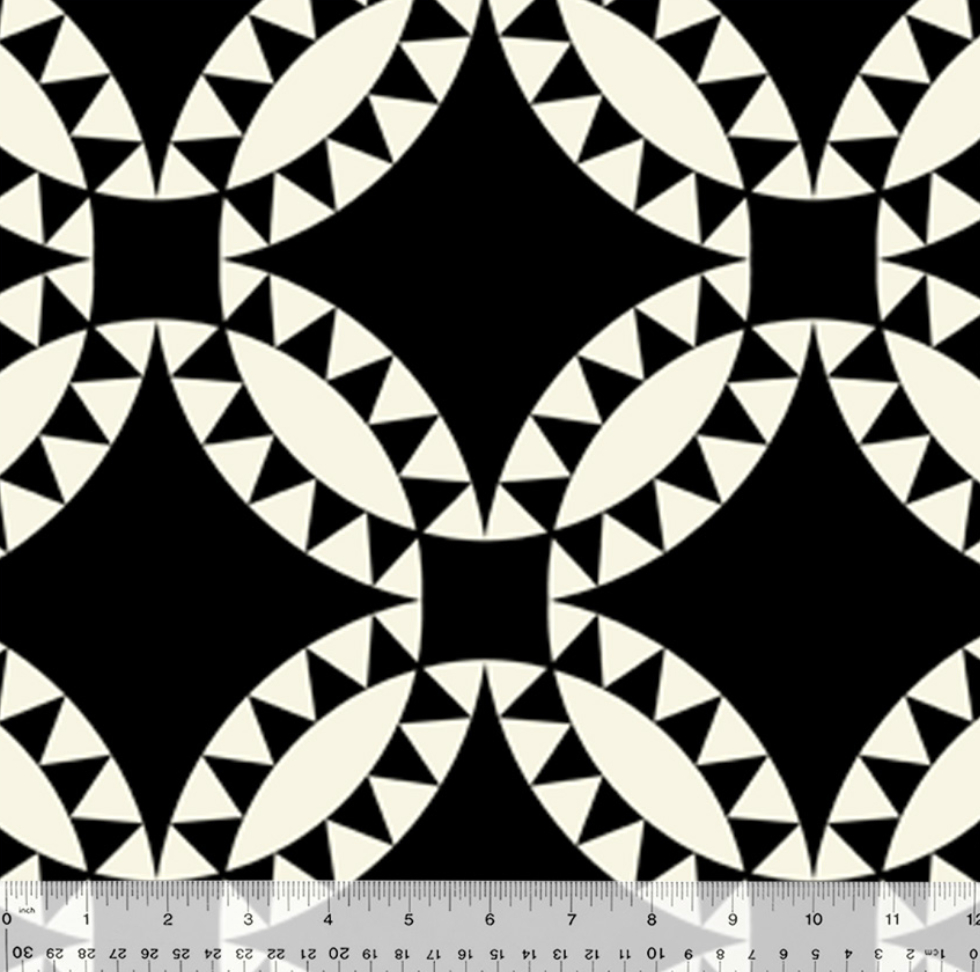 Windham Fabric Perfect Points By The Yard 108" Wide Back Pickle Dish Quilt Back, Pickle Dish, Black, Cotton