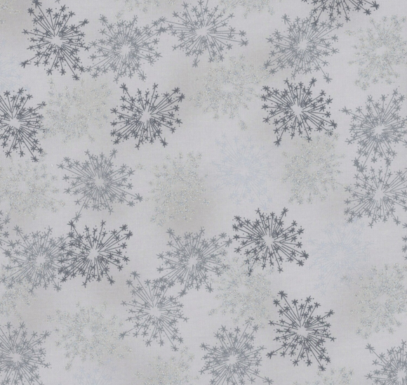 Stof We Love Christmas Silver & White By The 1/2 Yard