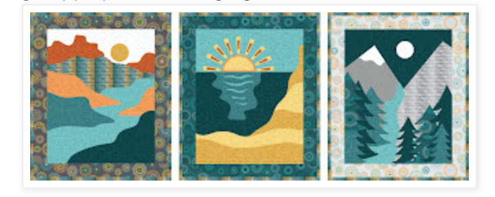 Benartex Find Your Way Kit Applique Kit To Make All 3 Raw Edge Applique Pieces 20x24" Each