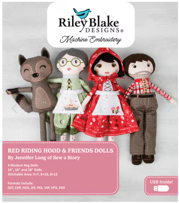 Machine Embroidery Red Riding Hood & Friends Dolls