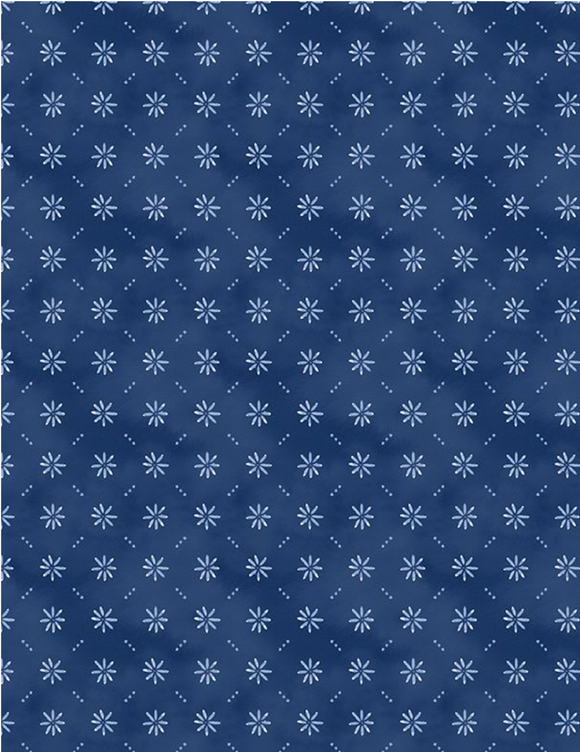 Pre Order Ships In November Wilmington Prints Ditsy Floral Grid Dark Blue By The 1/2 Yard