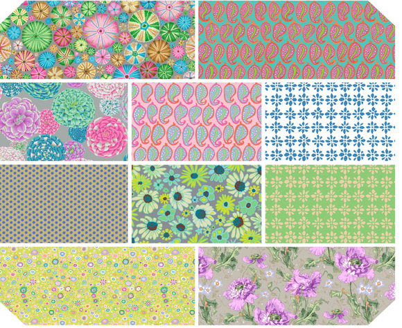 Fat Quarter Bundle - Light August 2024 Collection by Kaffe Fassett Collective