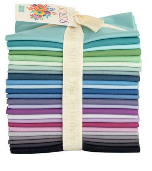 Tilda Solids Fat Quarter Bundle Solids Fat Quarter Quilt Fabric Cool - 25pc