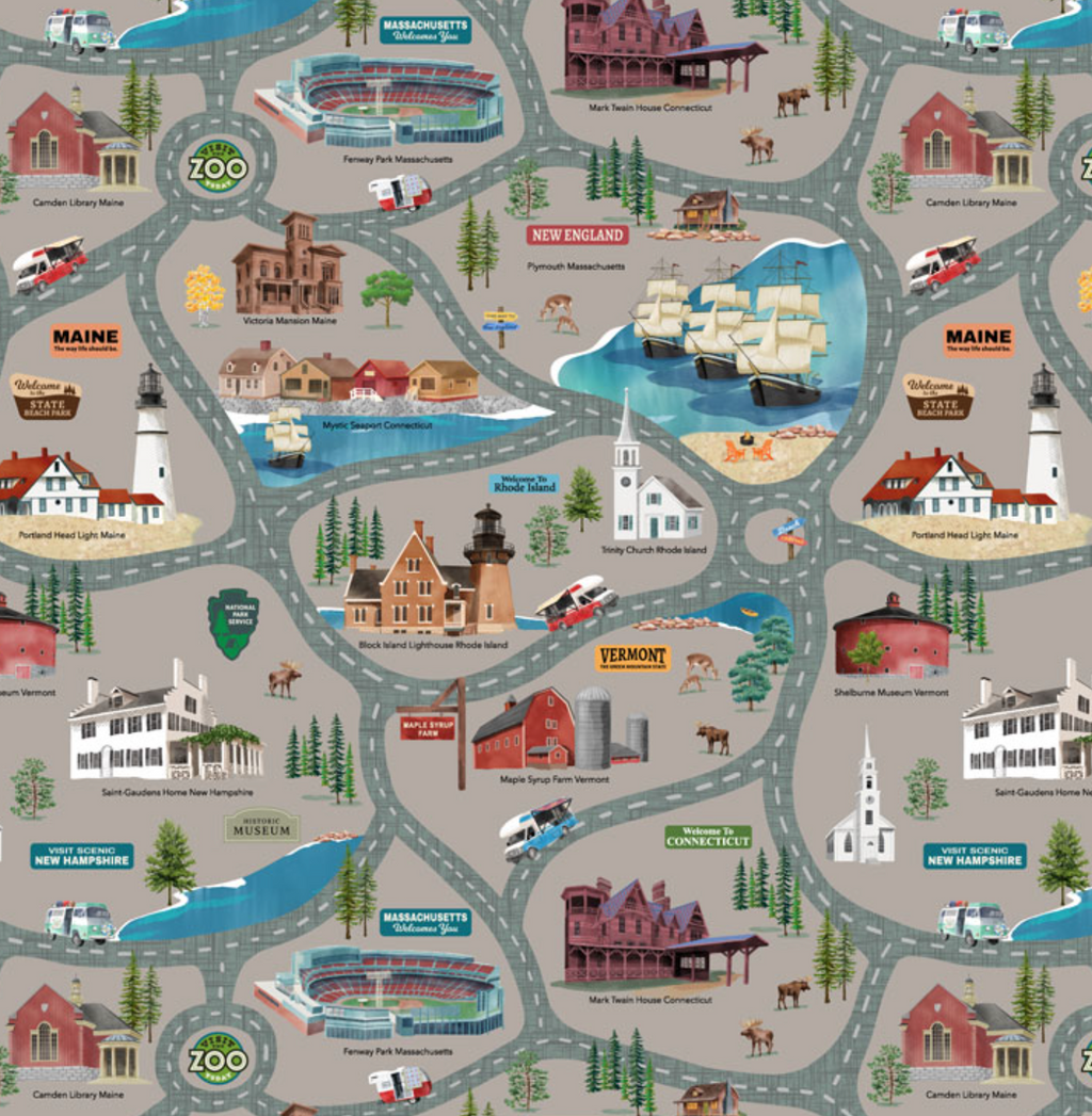 New England Shop Hop Fat Quarter Bundle 19 Pieces