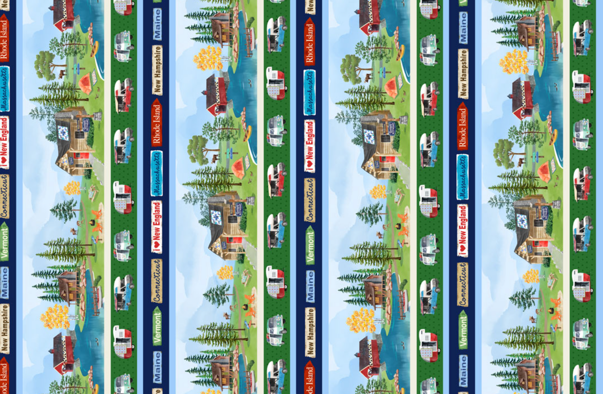 SEPTEMBER PREORDER New England Shop Hop Fat Quarter Bundle 19 Pieces