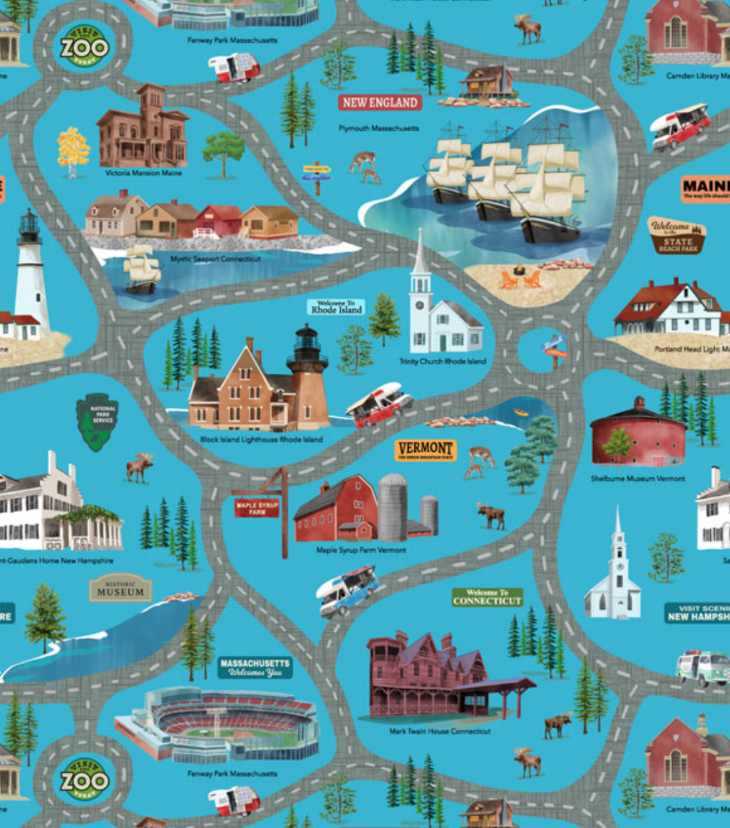 New England Shop Hop Fat Quarter Bundle 19 Pieces