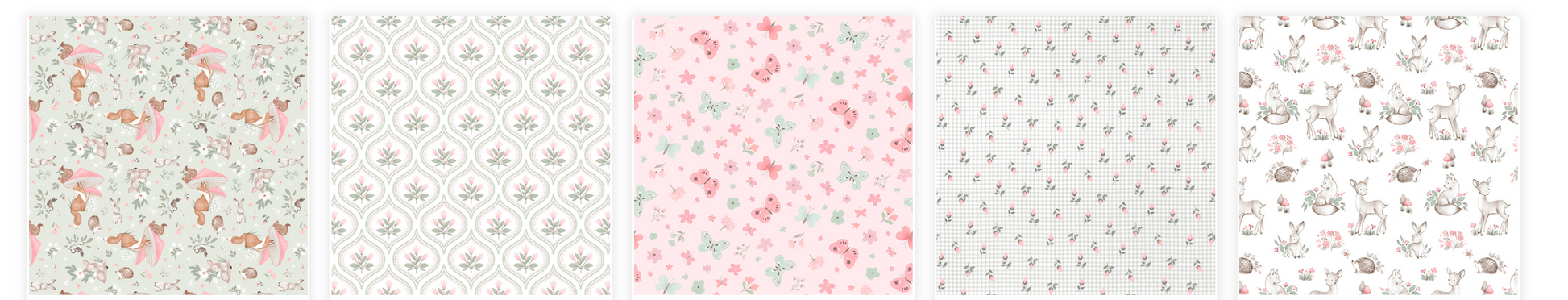 Sweet Woodland Fat Quarter Bundle 5 Fabrics
