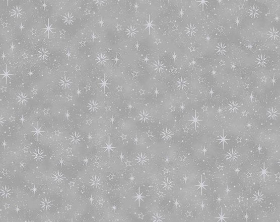 Stof We Love Christmas Silver & White By The 1/2 Yard