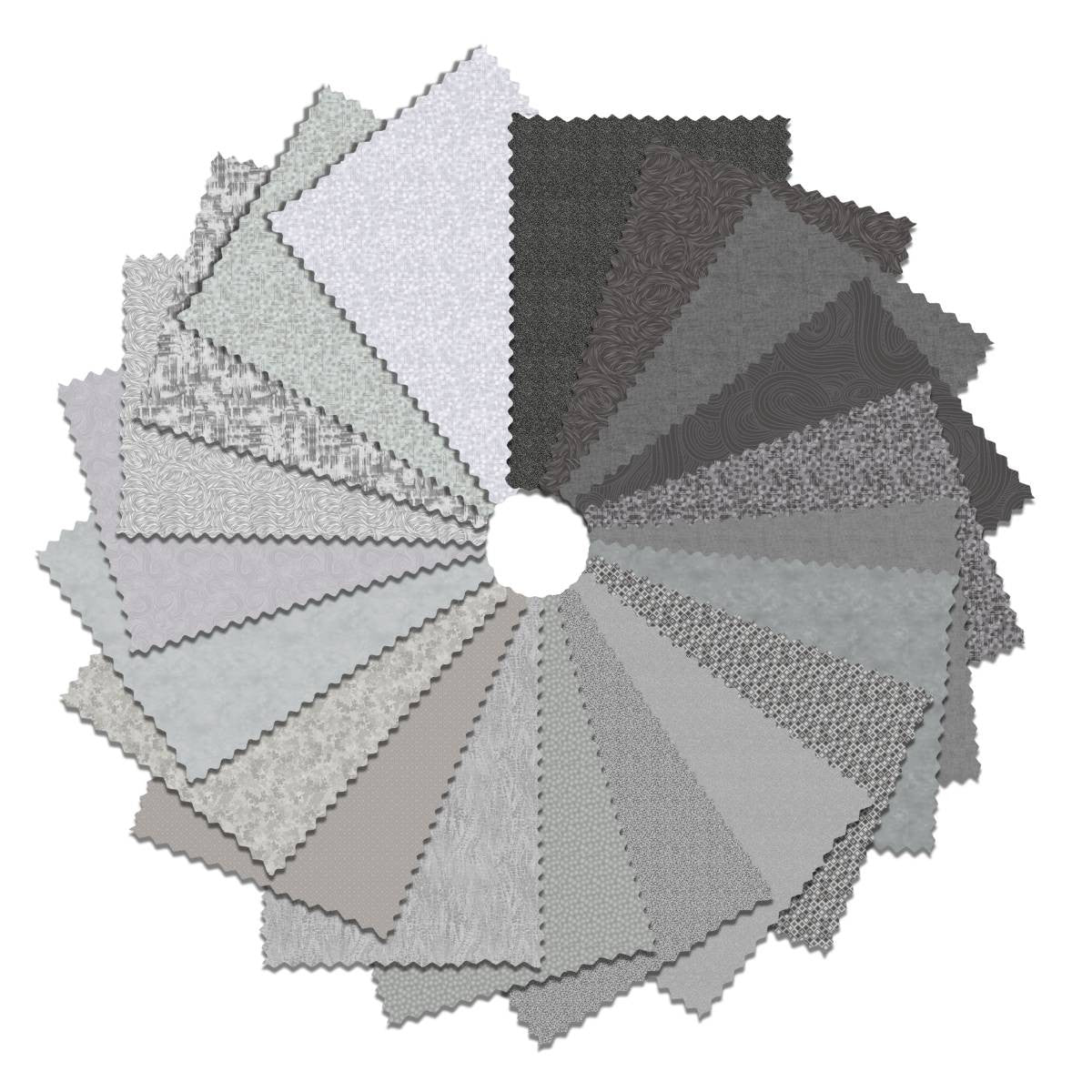 5"  Charm Pack 42 Squares Silver Spoon
