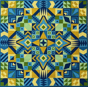 Daisy Dodge Cleopatra Quilt Block Foundation Paper & Pattern 33x33" Quilt Top
