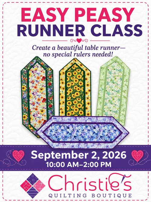 09/02/2026 Easy Peasy Table Runner Class 10-2 Class By Regina