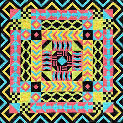 Daisy Dodge Merry Go Round Quilt Block Foundation Paper & Pattern 36x36" Quilt Top