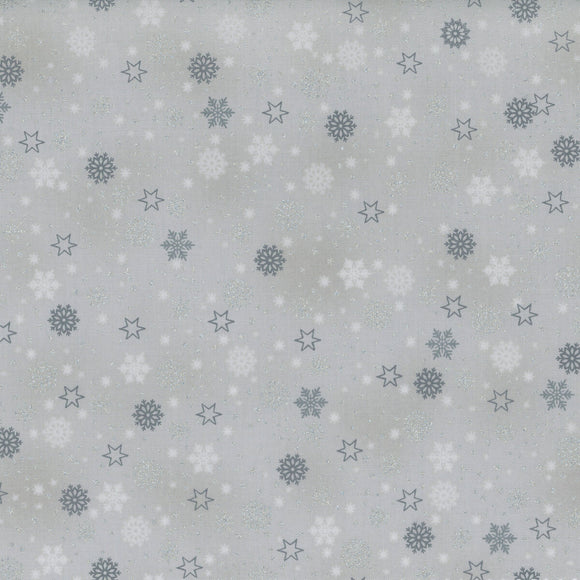 Stof We Love Christmas Silver & White By The 1/2 Yard