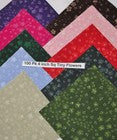 100 Pre Cut 4" Quilting Fabric Squares Tiny Flowers