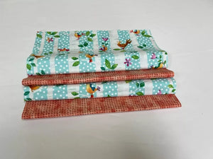 16 Pre Cut 10" Quilting Fabric Squares Spring Birds