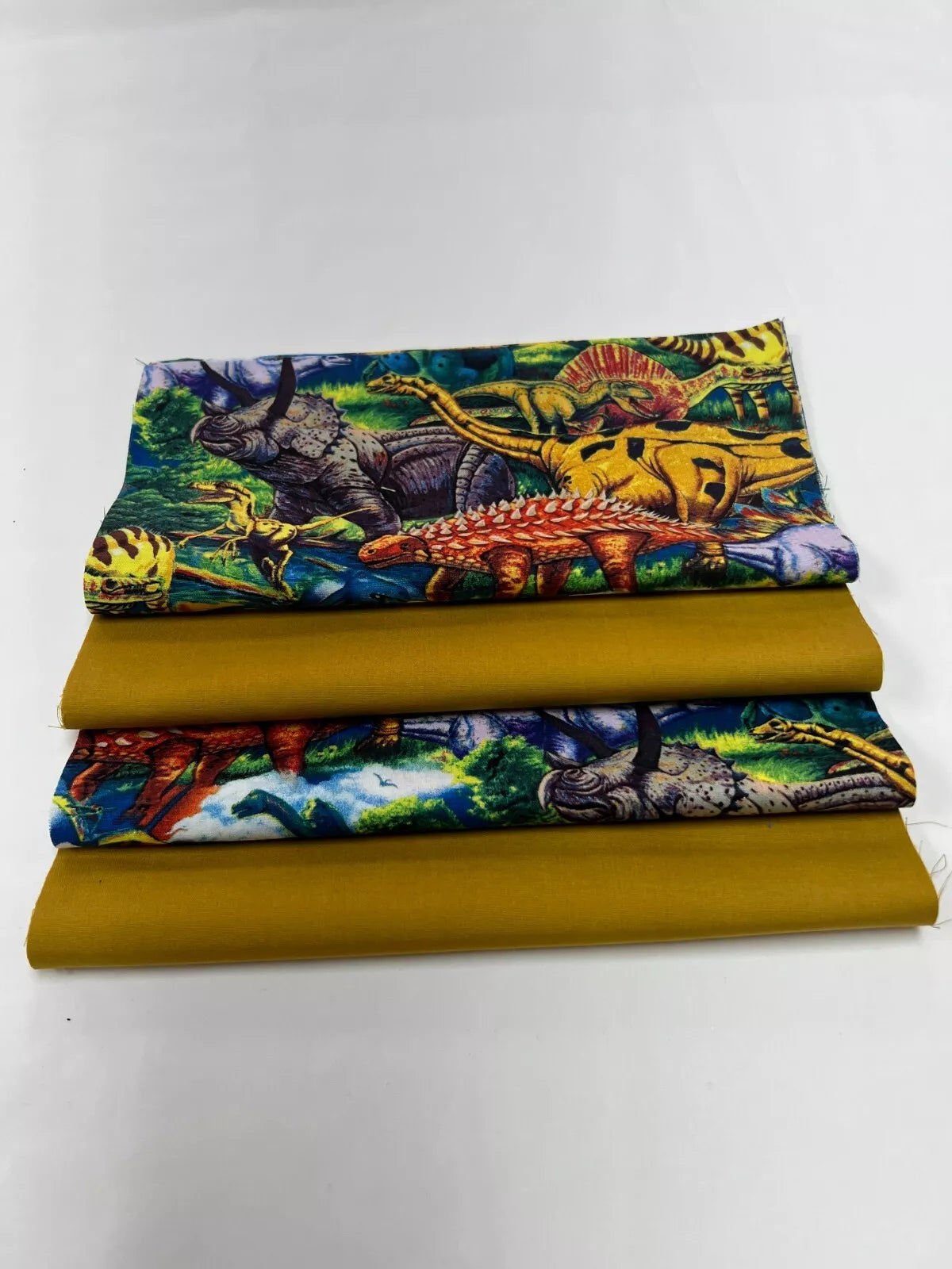 16 Pre Cut 10" Quilting Fabric Squares Dinosaur