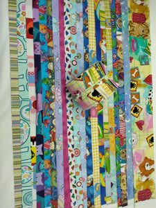 20 Strips 2.5" Jelly Rolls Fabric Squares Pre Cut Quilting Girls I Spy