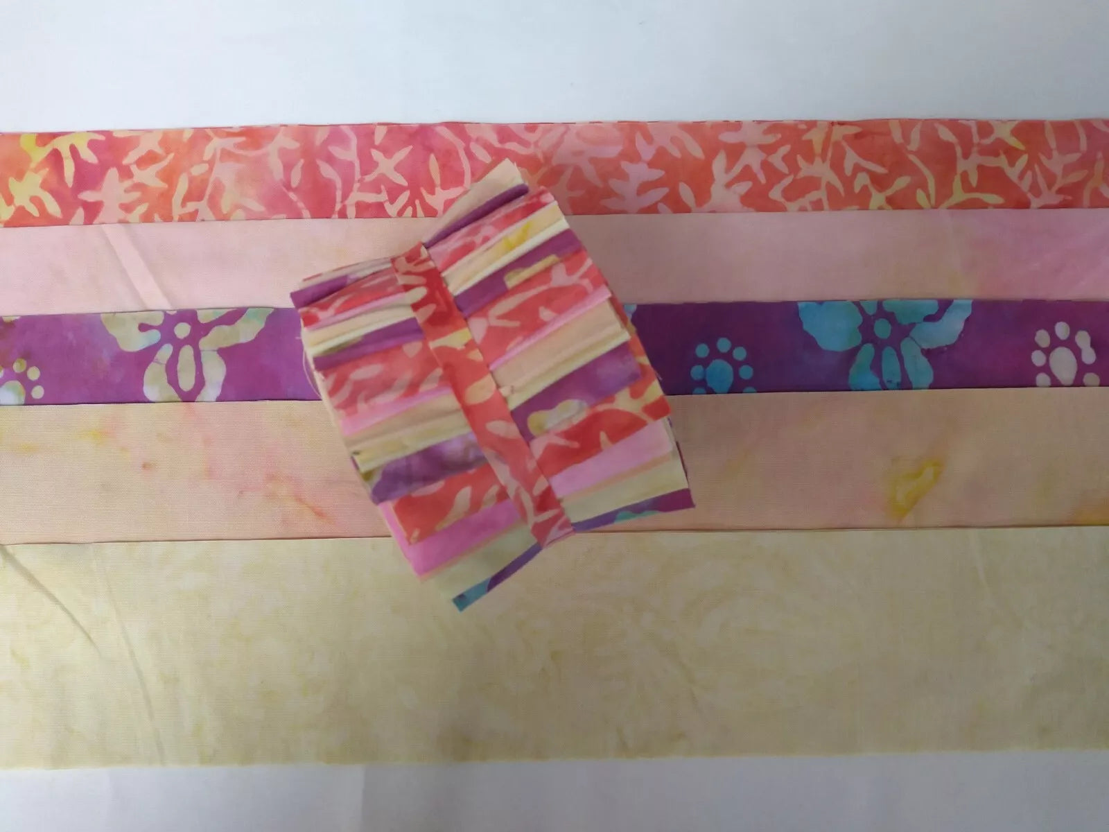 20 Strips 2.5" Jelly Rolls Fabric Squares Pre Cut Quilting Summer Batik