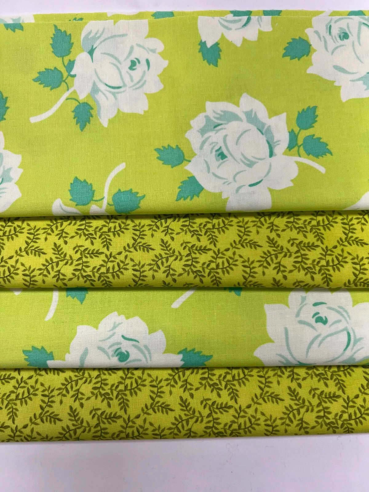 16 Pre Cut 10" Quilting Fabric Squares Neon Roses