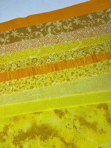 20 Strips 2.5" Jelly Rolls Fabric Squares Pre Cut Quilting Yellow Sunshine