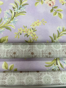 16 Pre Cut 10" Quilting Fabric Squares Simple Blossoms