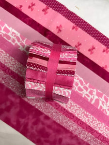 20 Strips 2.5" Jelly Rolls Fabric Squares Pre Cut Quilting Pink Passion