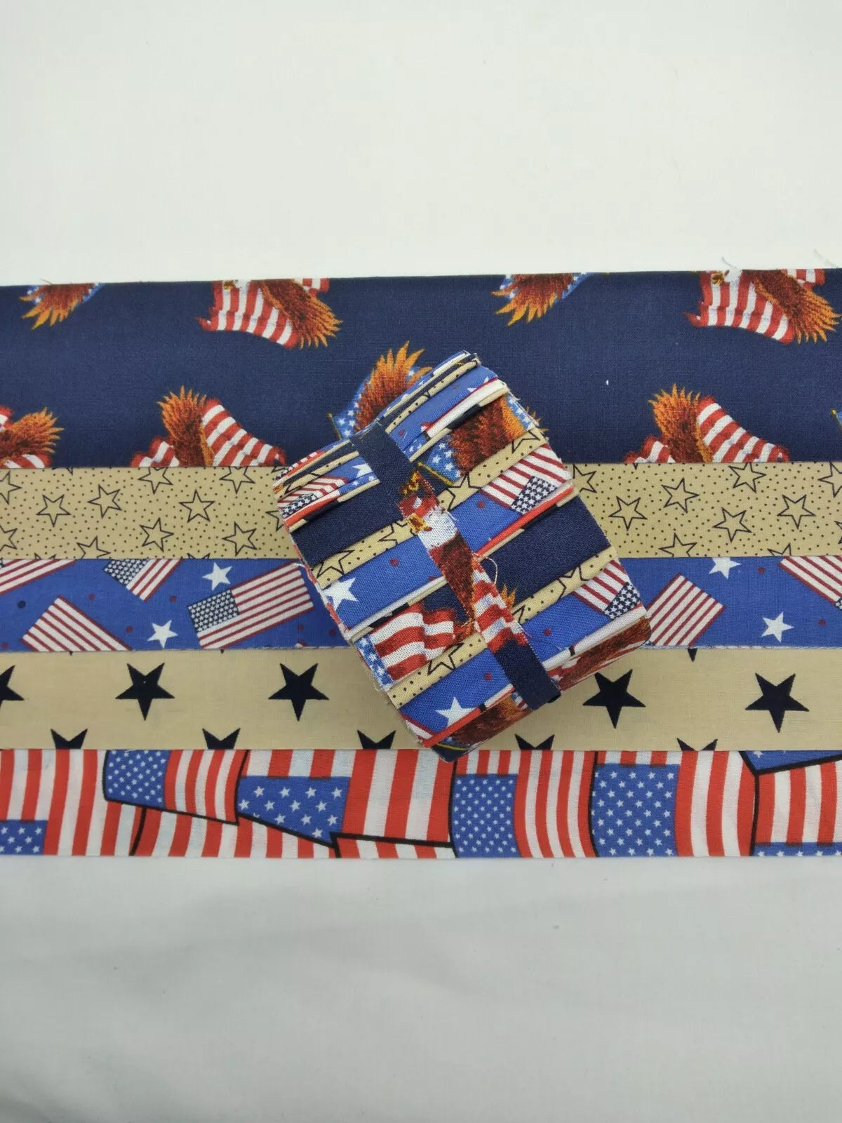 20 Strips 2.5" Jelly Rolls Fabric Squares Pre Cut Quilting American Dream