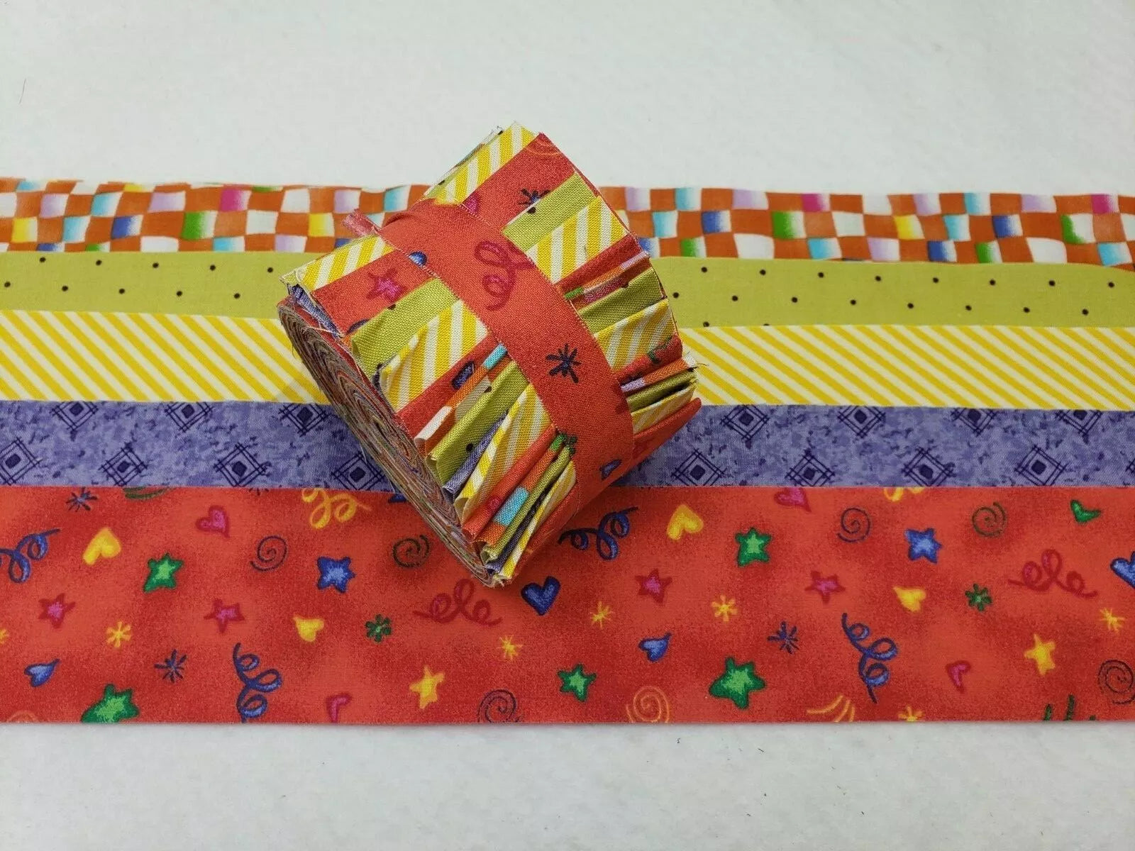20 Strips 2.5" Jelly Rolls Fabric Squares Pre Cut Quilting Celebration