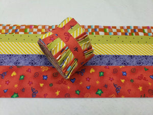 20 Strips 2.5" Jelly Rolls Fabric Squares Pre Cut Quilting Celebration