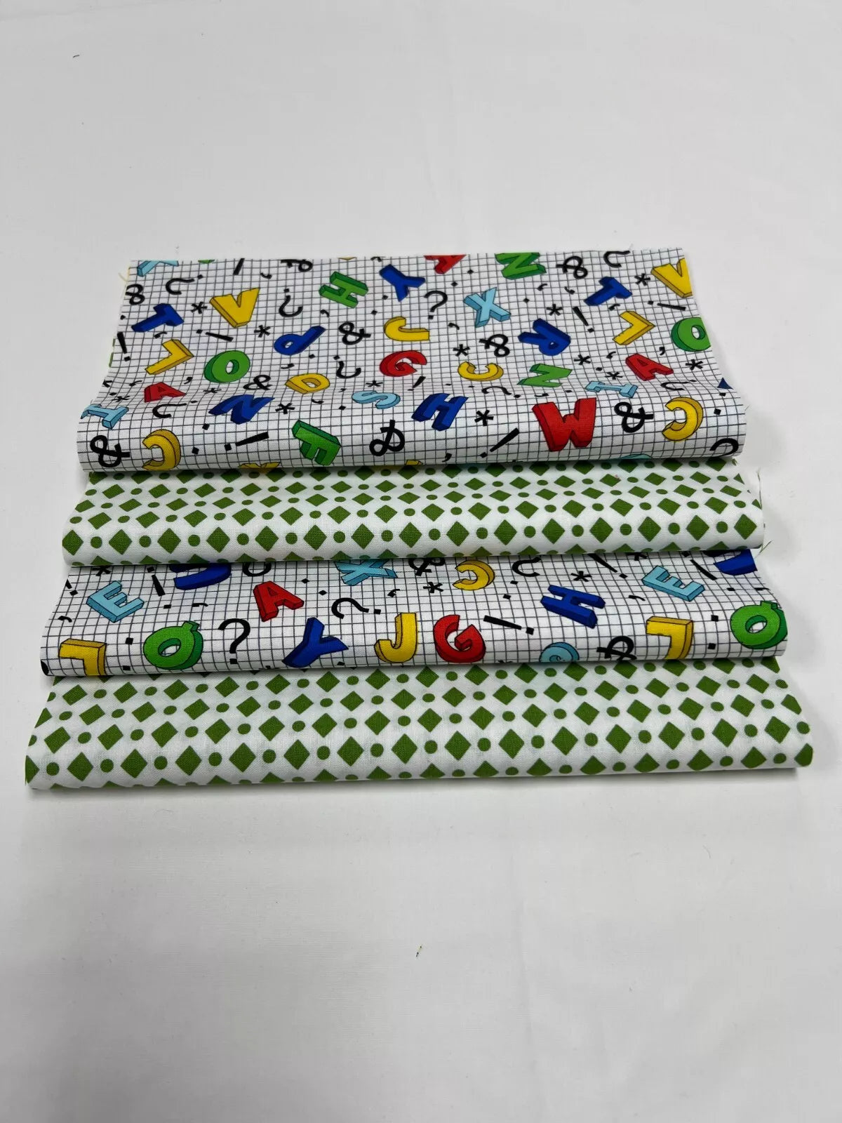 16 Pre Cut 10" Quilting Fabric Squares School Days