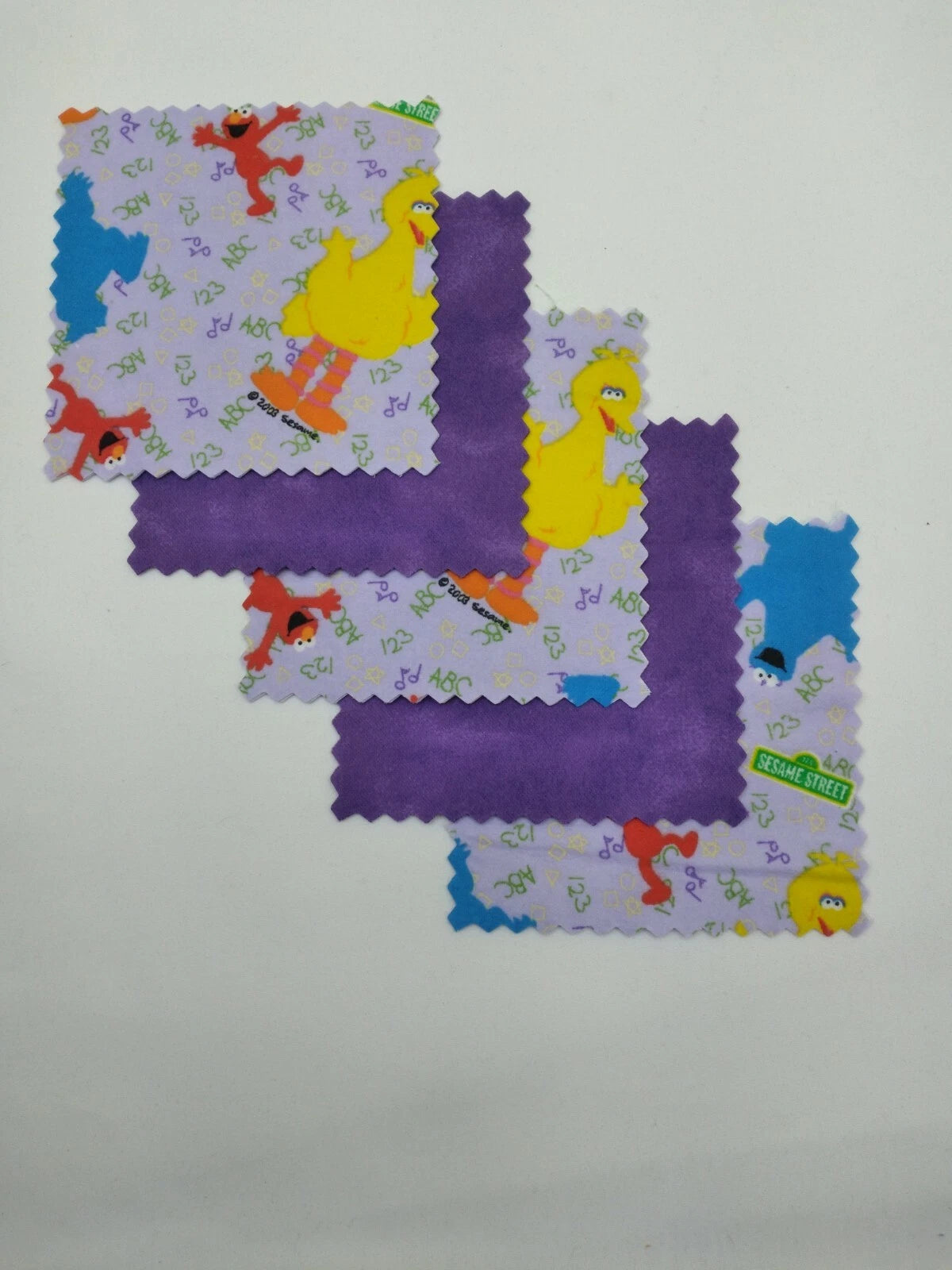 32 Pre Cut 5" Quilting Fabric Squares Flannel Sesame Street