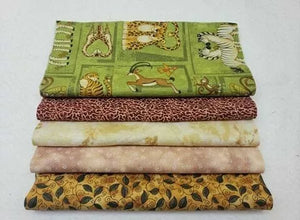 20 Pre Cut 10" Quilting Fabric Squares Safari Play