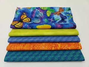 20 Pre Cut 10" Quilting Fabric Squares Butterfly Parade