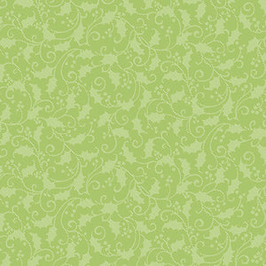 Better Not Pout By Nancy Halvorsen For Benartex By The 1/2 Yard Holly Shadow Lime