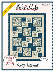 Fabric Cafe Quilt Pattern Easy Street Make it with 3 yards! 46"x58" FREE SHIPPING