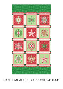 Amanda Murphy Christmas Holiday Jewels 100% Cotton SNOWFLAKE PANEL MULTI 24x44"