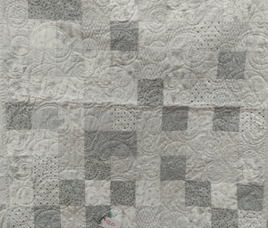 Silver & White Quilt Kit Aprox 50x50"