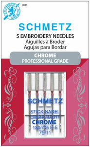 75/11 Schmetz 5pk Quilting Needles Chrome Professional Grade