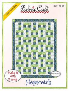 Fabric Cafe Quilt Pattern Hopscotch Make it with 3 yards! 44"x59" FREE SHIPPING